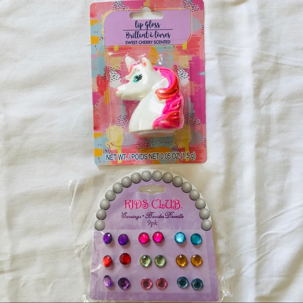 NWT MERMAID ZIP CASE , BANK , UNICORN PENS LIP GLOSS!